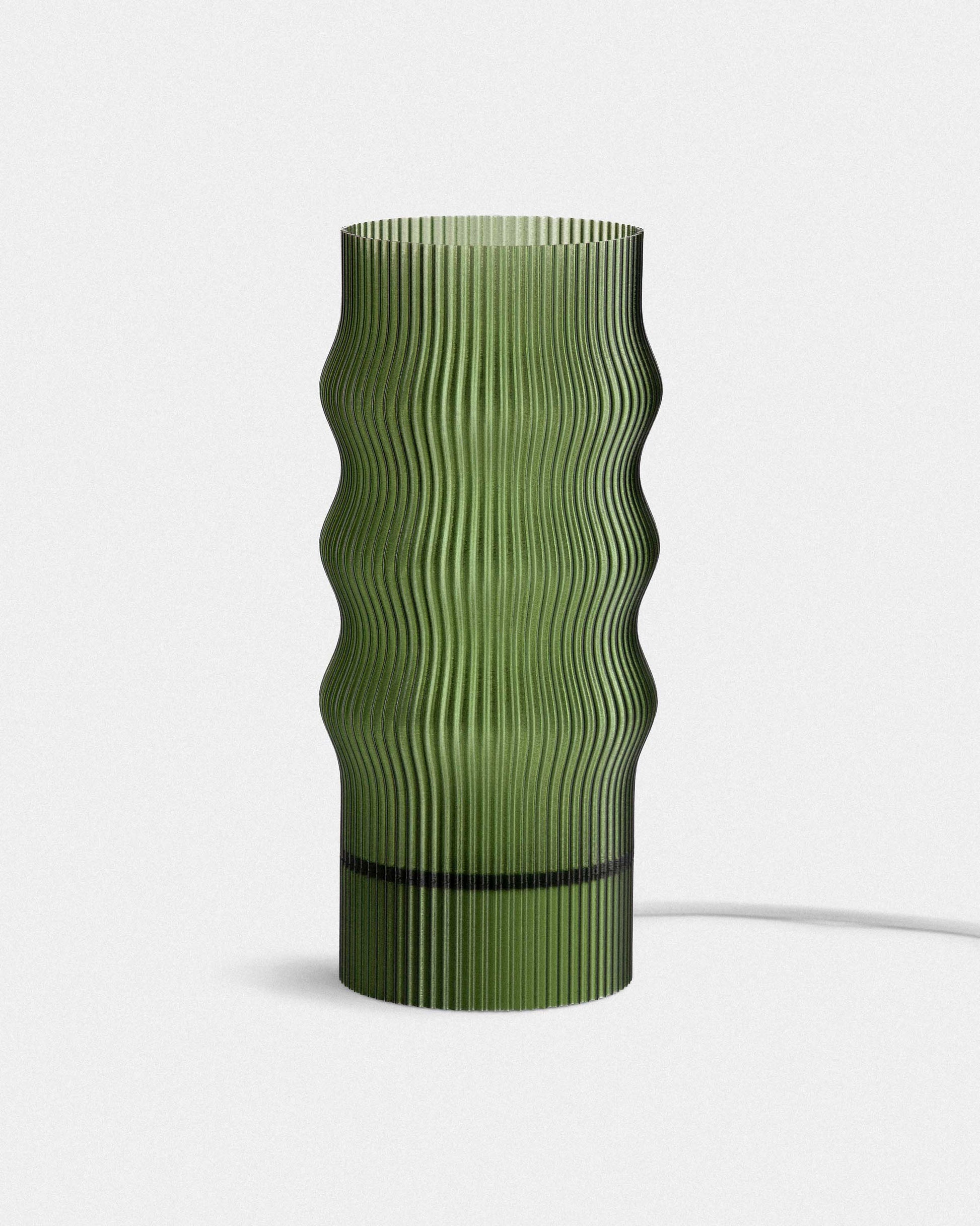 Green textured lamp on a white background